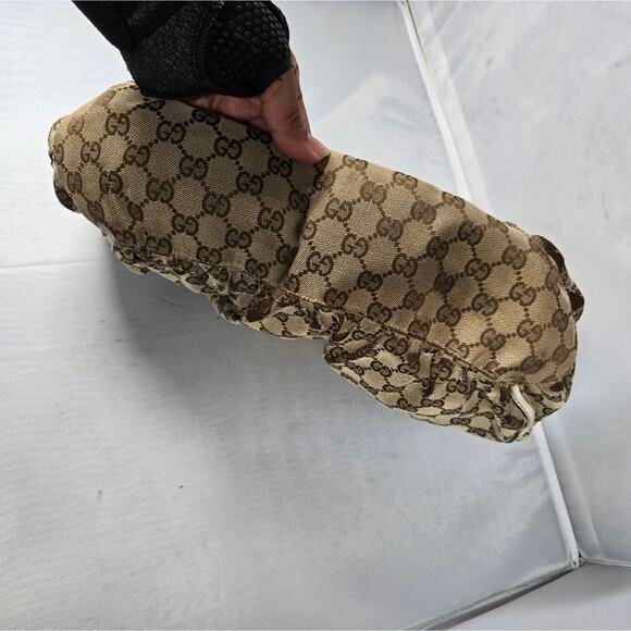 GUCCI D Ring GG Canvas Leather Abbey Hobo Large - Picture 4 of 8